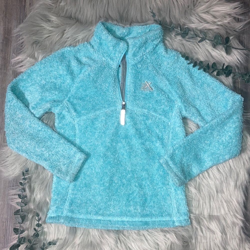 ZEROXPOSUR Girls Fleece Half Zip Sweater